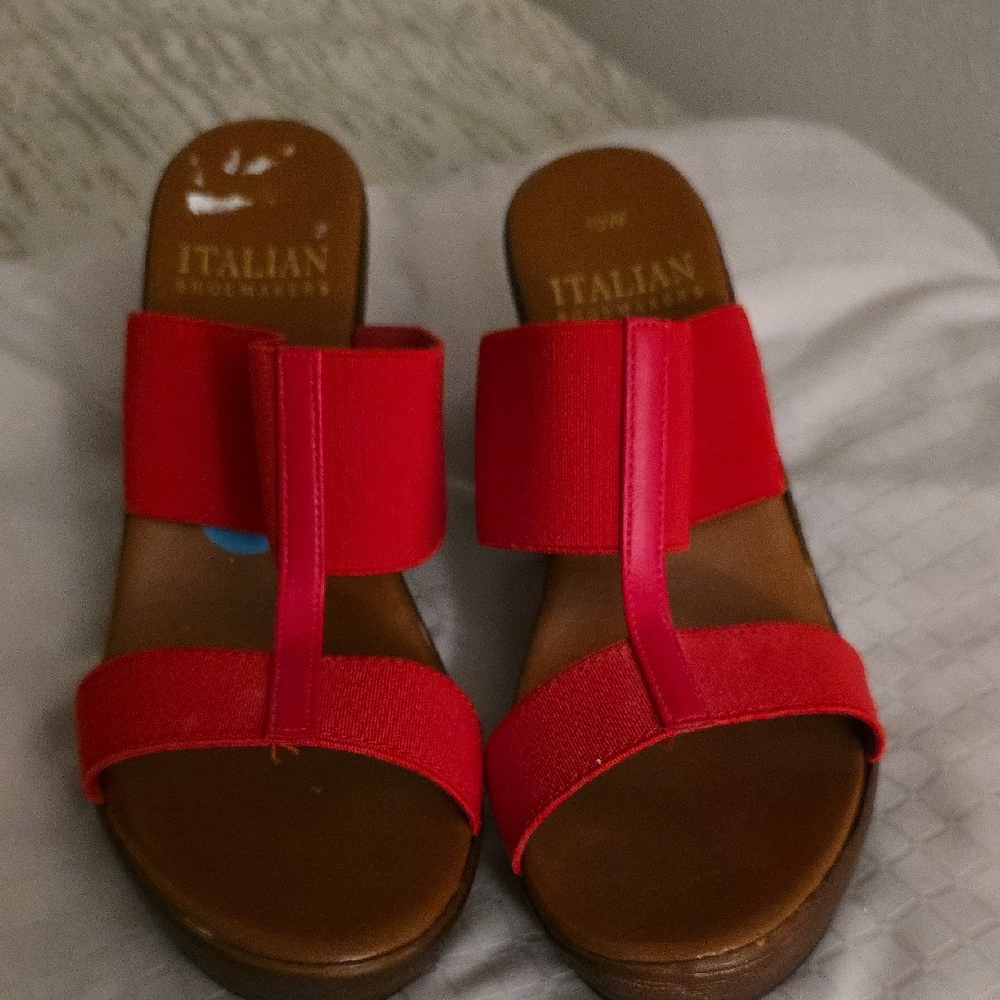 Italian Shoemakers Bold Red Sandals